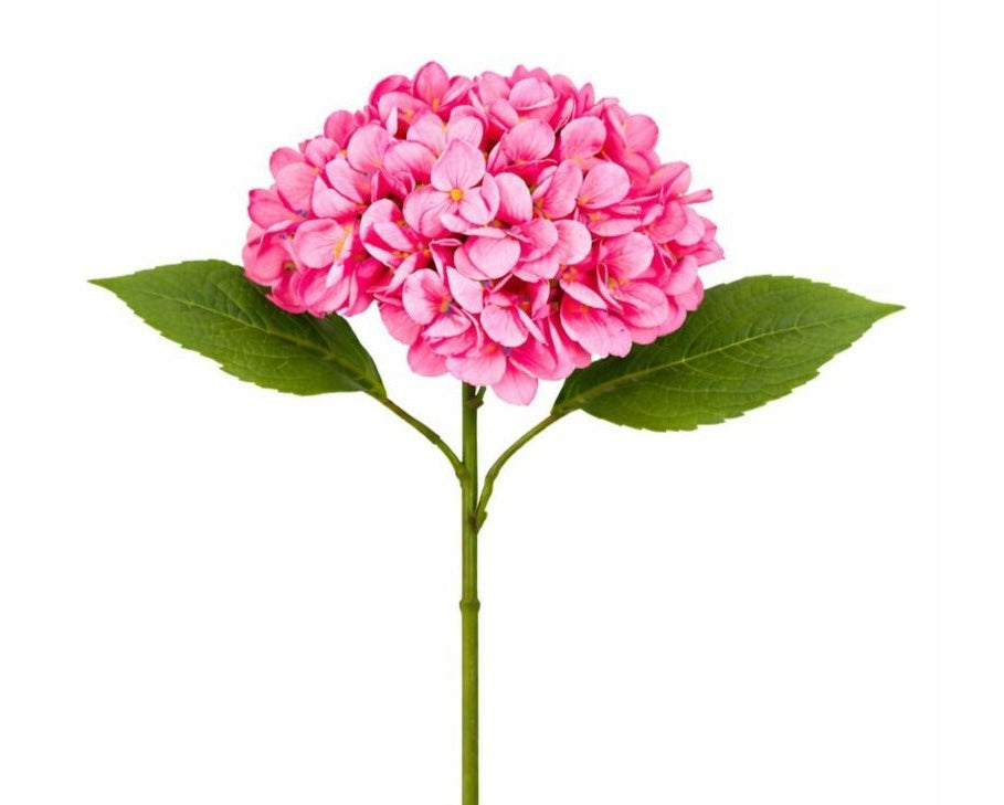 Pink Hydrangea Stem Faux Flower 16 Inch Artificial Hydrangea Bloom 6 Inch Floral Head Wedding Decor Arrangement Centerpiece