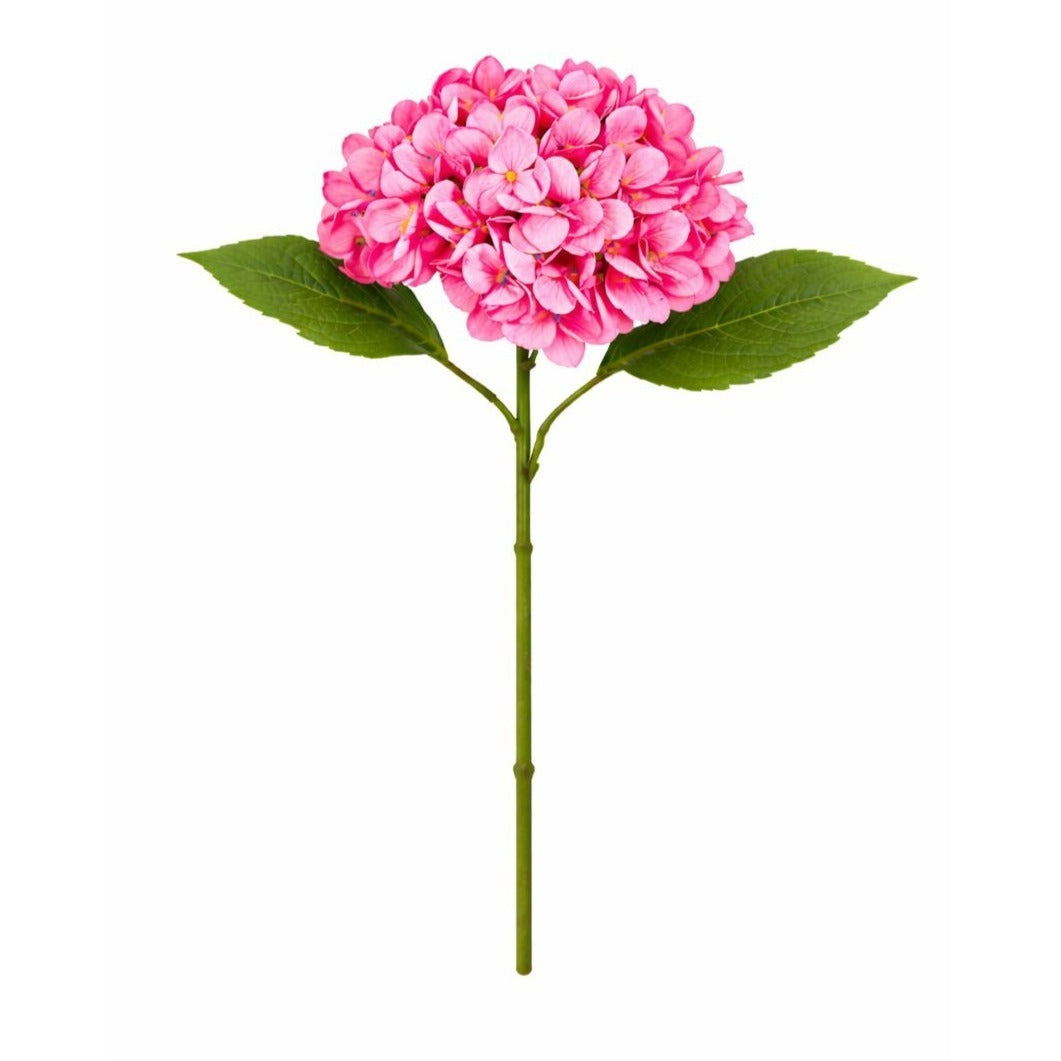 Pink Hydrangea Stem Faux Flower 16 Inch Artificial Hydrangea Bloom 6 Inch Floral Head Wedding Decor Arrangement Centerpiece