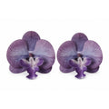 Real Touch Orchid Heads Set of 2 Purple Phalaenopsis Blooms 3.5 Inch for Corsage Boutonniere Wreath Crafts