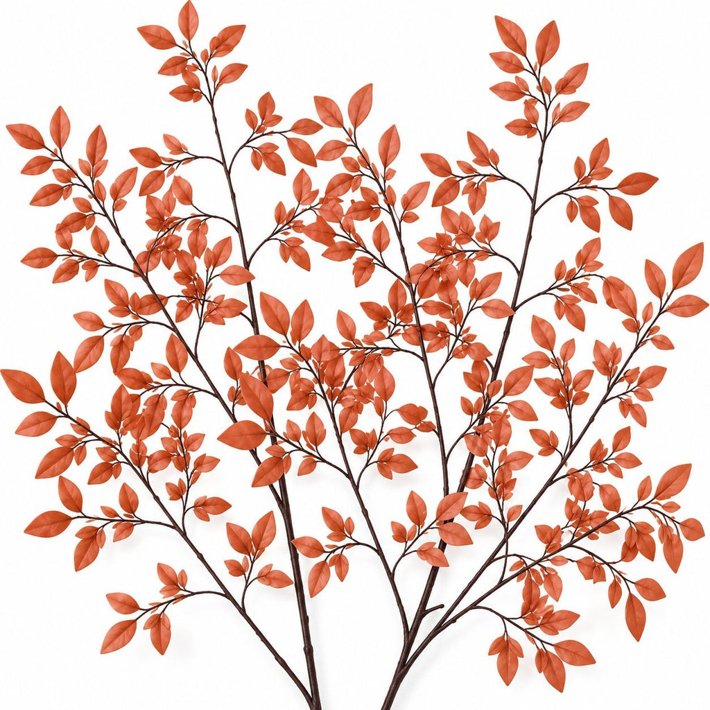 Terracotta Artificial Foliage Branches Set of 2, 36-Inch Faux Stems