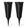 Cemetery Vase with Spike Grave Vase for Flowers Black Memorial Vase Set