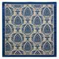 Navy Cream Damask Wild Rag Scarf 35x35 Satin Polyester Western Hair Neck Scarf