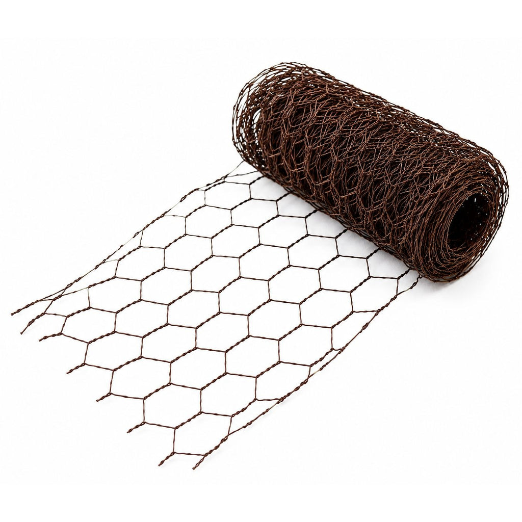 Decorative Brown Chicken Wire Roll 4 Inch x 9.5 Foot Wreath Making Floral Crafts DIY Rustic Farmhouse Garden Wedding Supplies