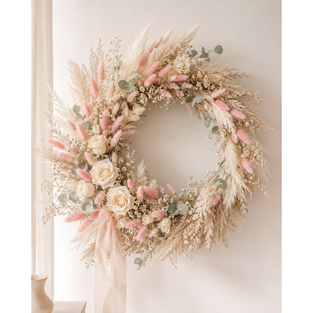 Blush Pink Bunny Tail Grass 80 Stems, 16 Inch Pink Dried Flowers, Dyed Lagurus for Wedding Bouquets Centerpieces