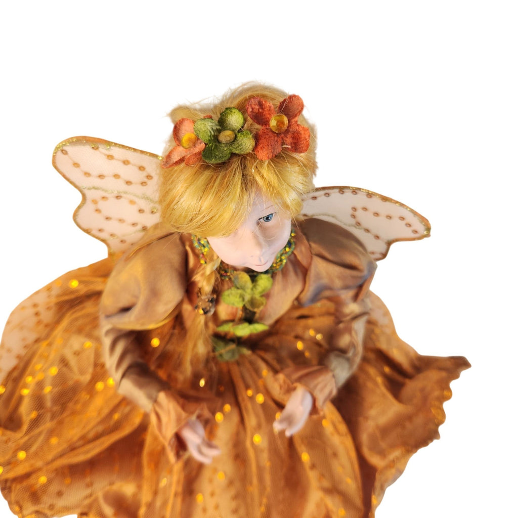 Winward Woodland Fairy Dolls Set 2 Autumn Fall Pixie Shelf Sitters 14in 2014