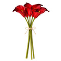 Cherry Red Calla Lily Bundle Real Touch Faux Flowers Deep Red Calla Lilies Dark Tipped Artificial Flowers Wedding Decor