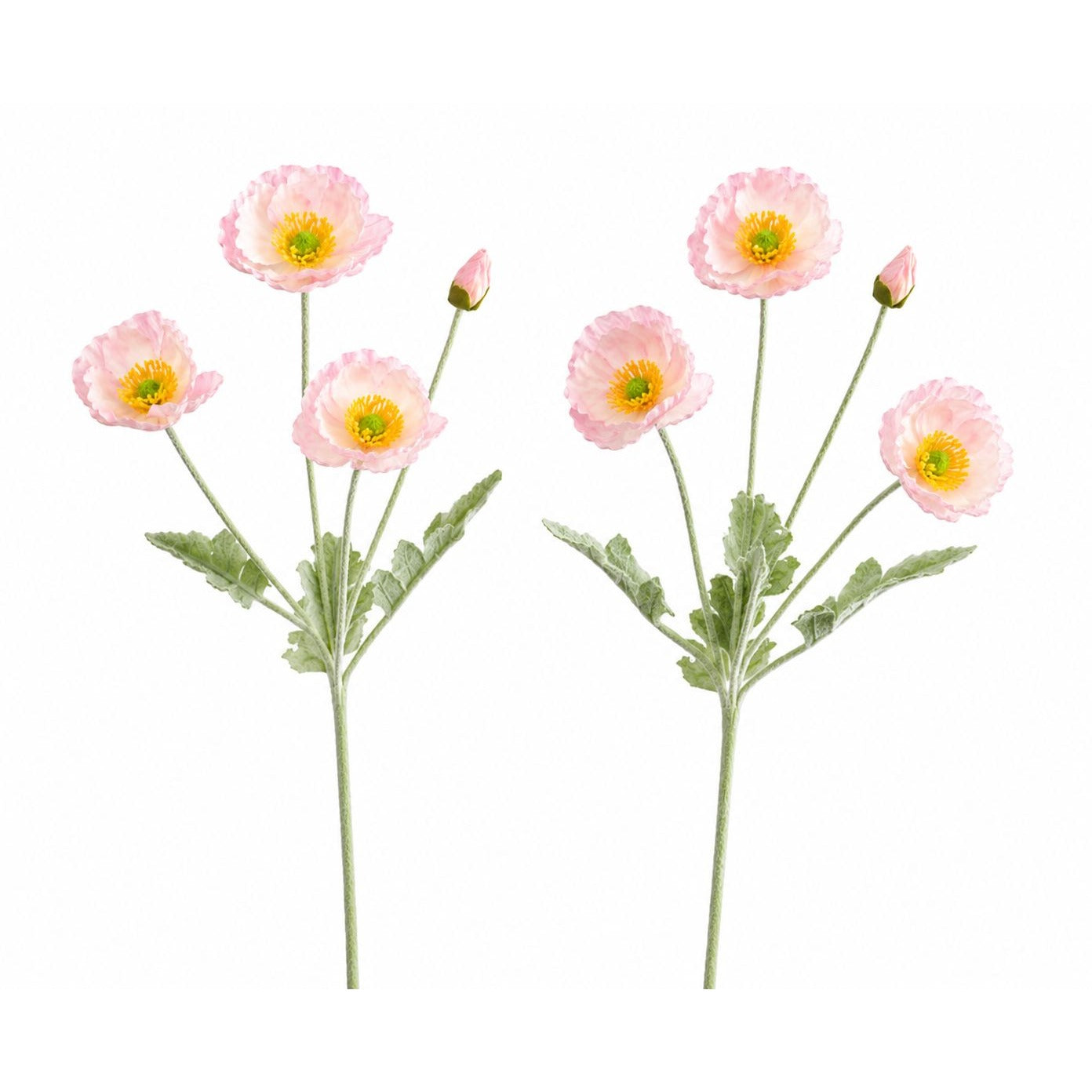 Pink Poppy Stem Faux Poppy Flowers Artificial Wildflower Spray Cottagecore Floral Stem Spring Flowers Wedding Decor