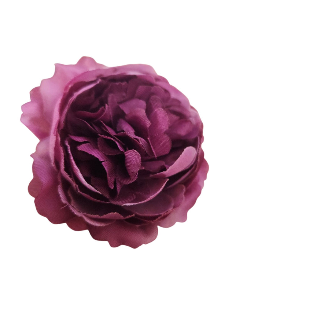 Plum Purple Artificial Flowers Set of 6, 3 in Ranunculus Peony Style Blooms