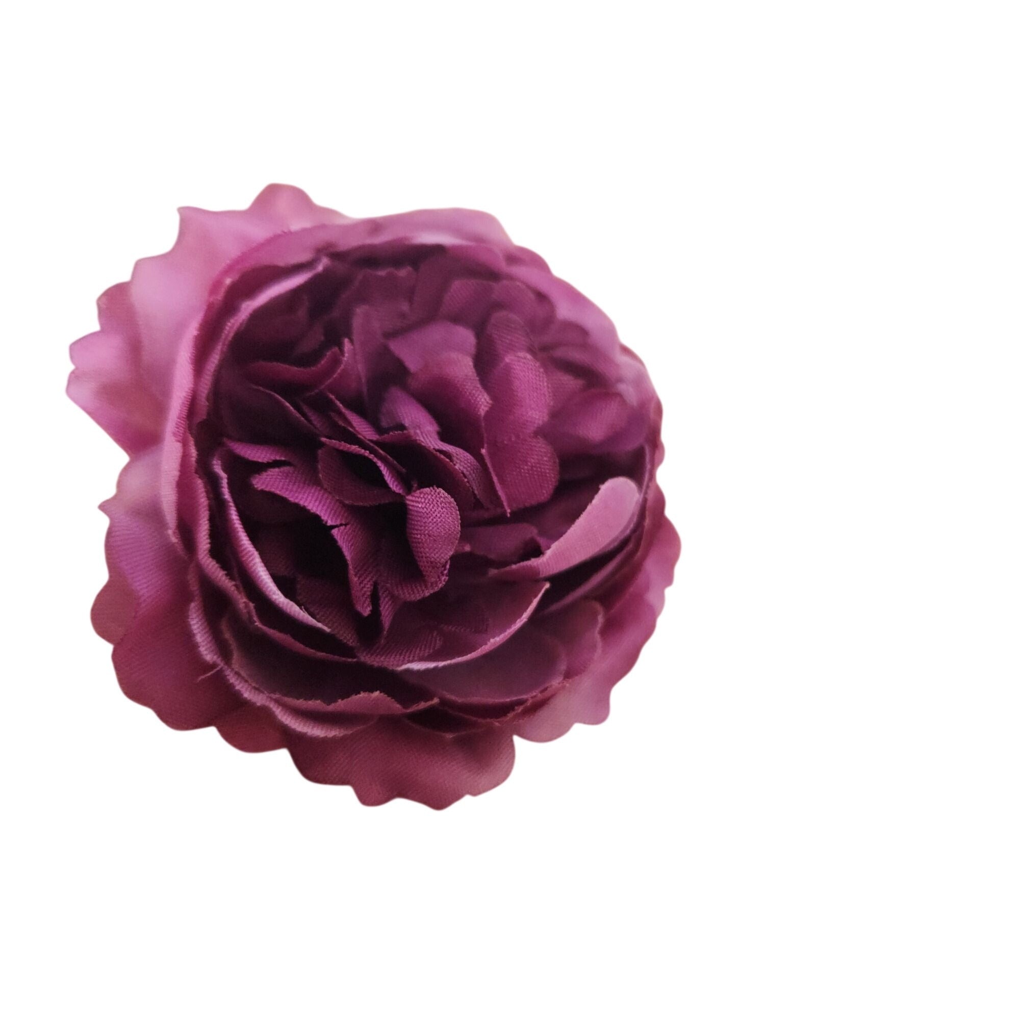Plum Purple Artificial Flowers Set of 6, 3 in Ranunculus Peony Style Blooms