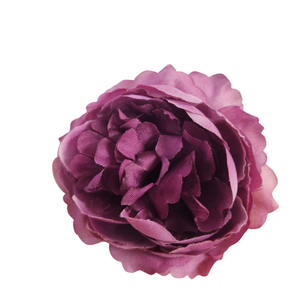 Plum Purple Artificial Flowers Set of 6, 3 in Ranunculus Peony Style Blooms