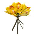Artificial Cymbidium Orchid Bouquet 7 Stem Yellow Orchid Flowers Wedding Decor Faux Floral Arrangement