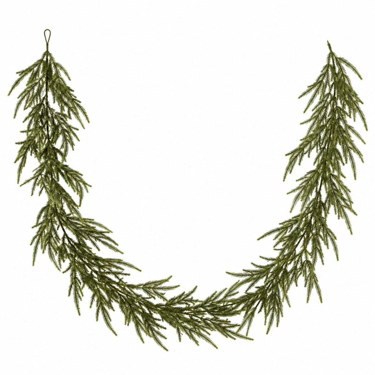 Faux Norfolk Pine Garland 6 Ft Real Touch Sparse Greenery for Rustic Decor