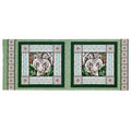 Vintage White Tiger Cotton Panel Alabaster Jungle 2 Squares 44 x 18 Inches