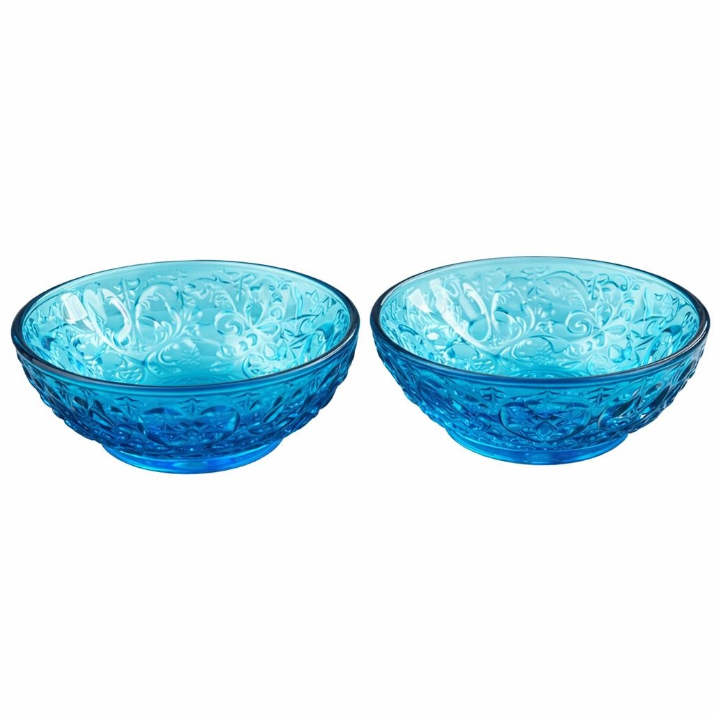Vintage Teal Glass Dessert Bowls Set of 2 Queen Mary Depression Glass Heart Vine Ice Cream Dishes Blue Trinket Bowls 1930s