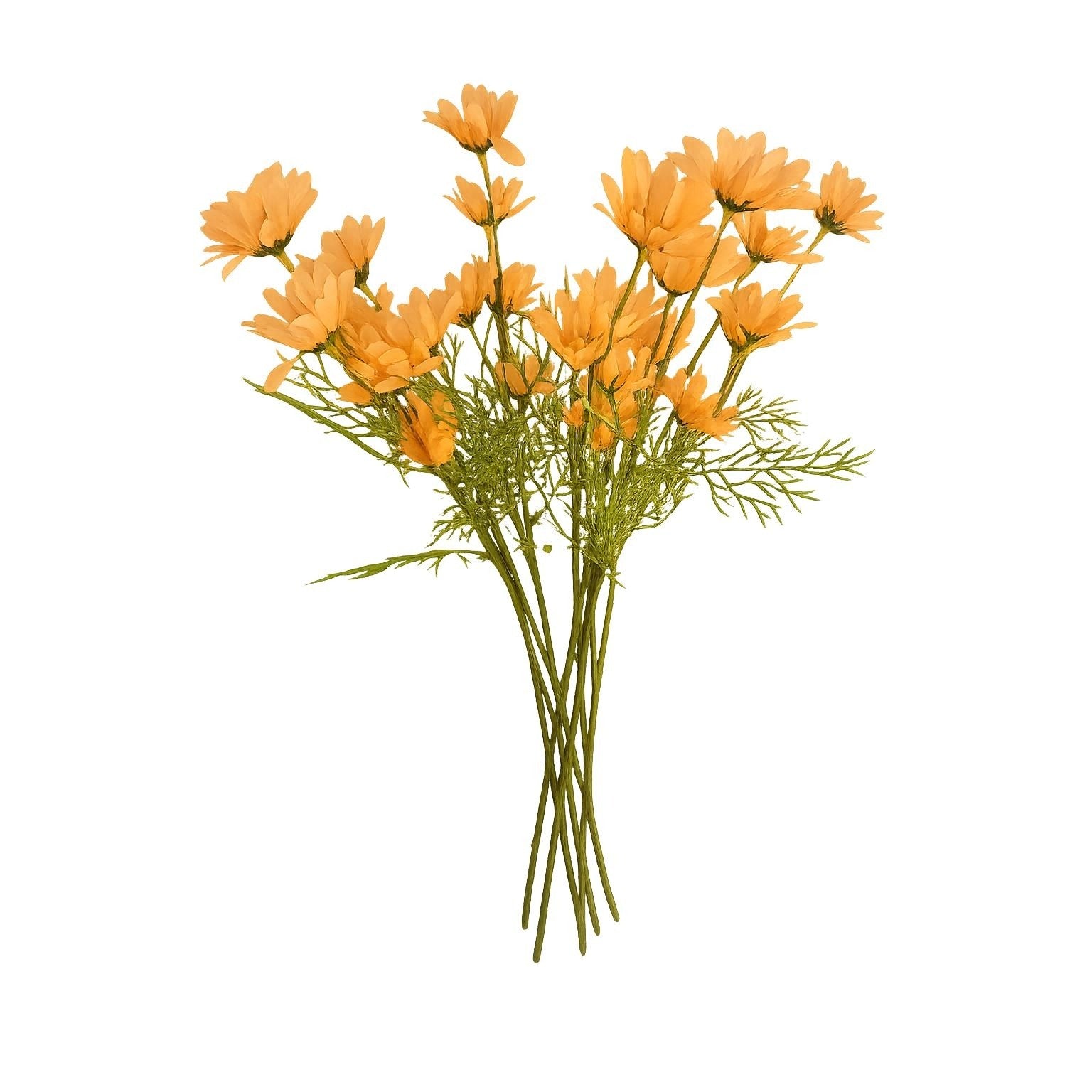 Peach Apricot Faux Daisy Stem 20 Inch Artificial Wildflower Set of 6 Farmhouse Floral Decor