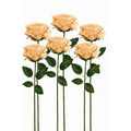 Set of 6 Champagne Artificial Rose Stems 20 Inch Faux Roses Wedding Bouquet Roses Centerpiece Flowers Floral Arrangement Decor