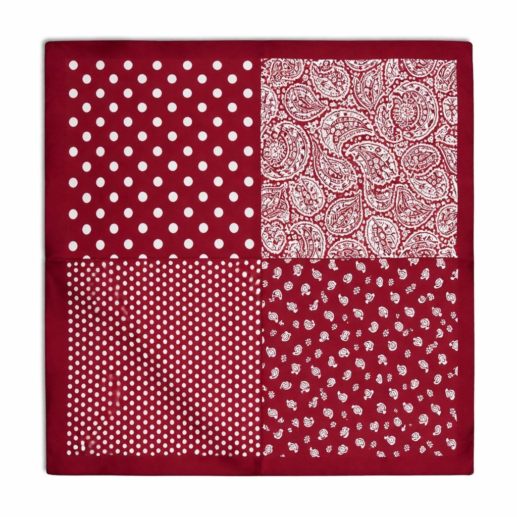 Red Patchwork Bandana Scarf Western Scarf Cowgirl Bandana Square Scarf 26 Inch