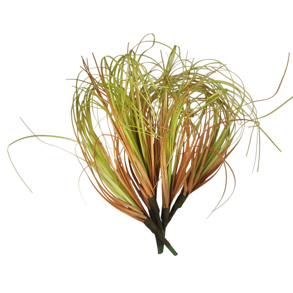 Artificial Curly Grass Picks, Set of 5, 9 Inch Faux Lemongrass
