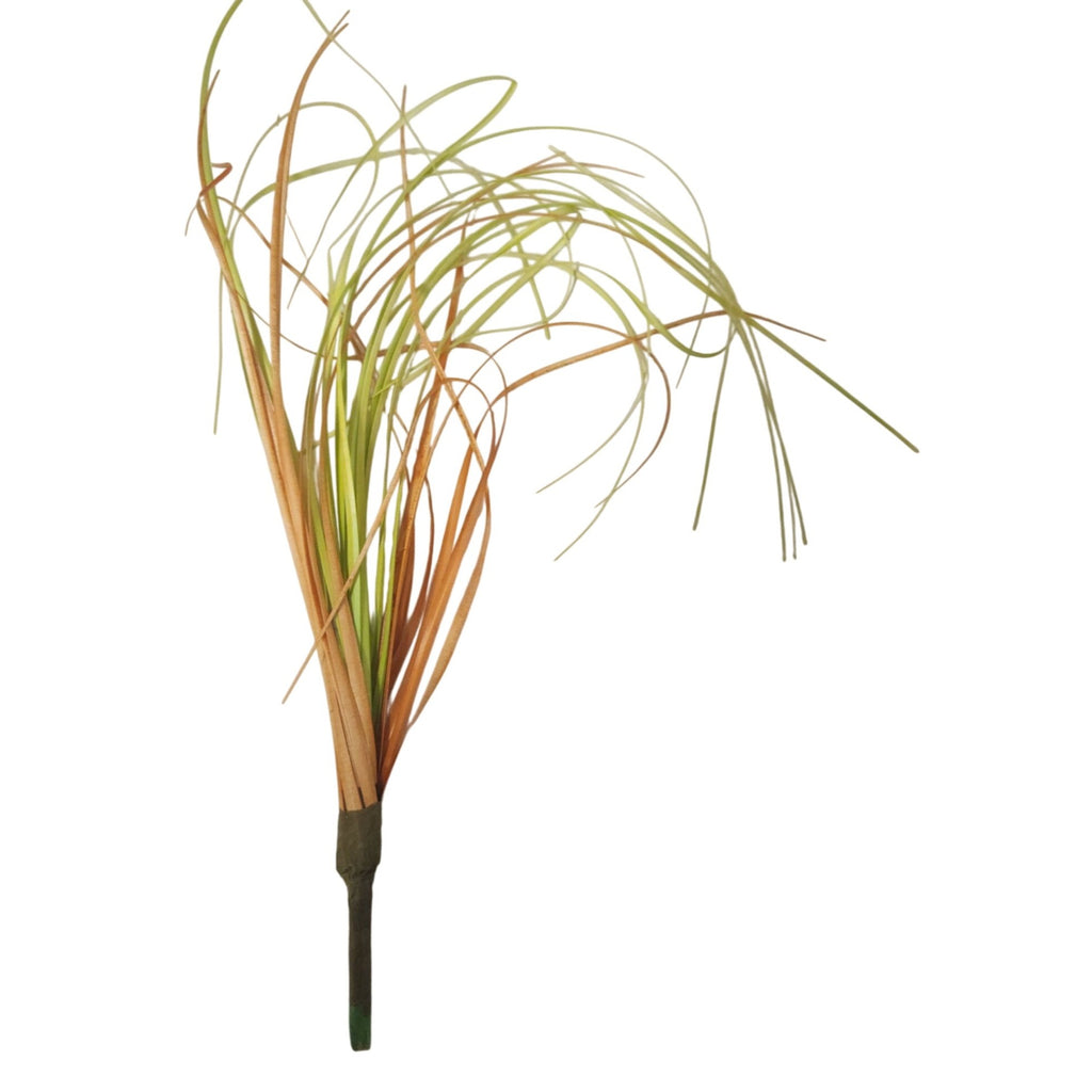 Artificial Curly Grass Picks, Set of 5, 9 Inch Faux Lemongrass