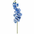 Blue Phalaenopsis Orchid Stem, 28 Inch Artificial Silk Flower with Navy Veining