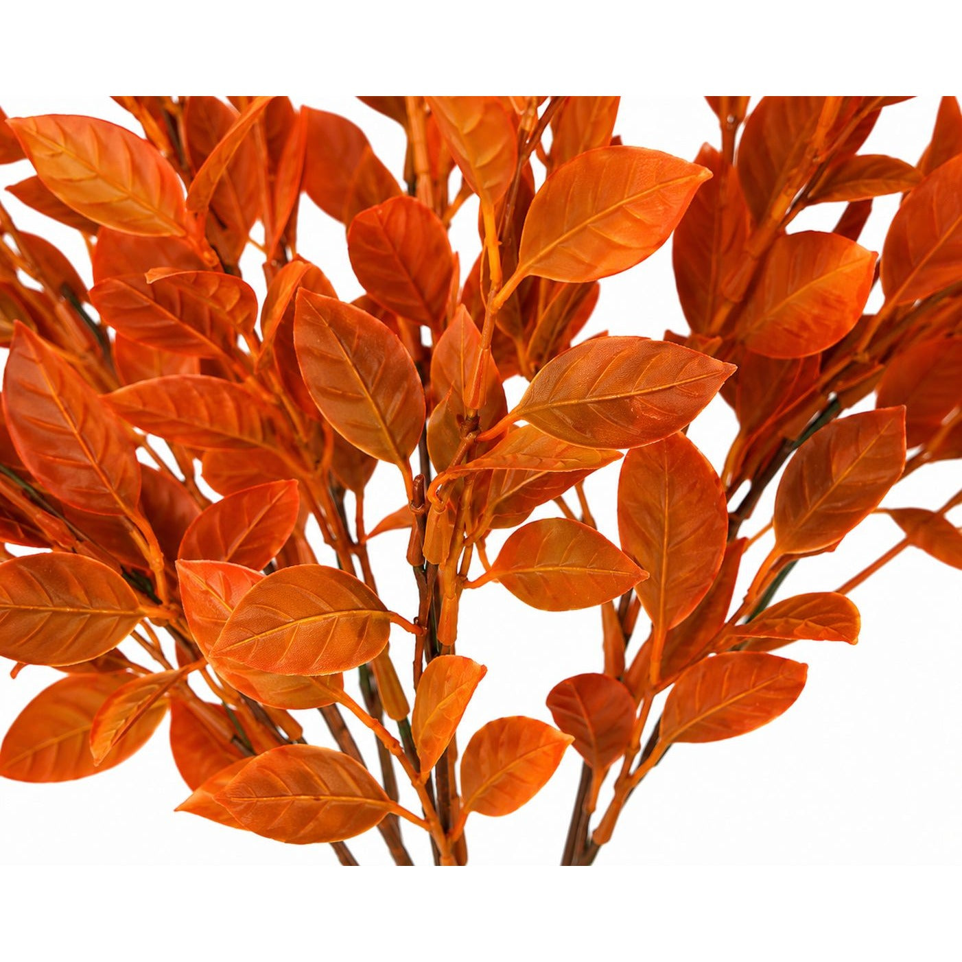Artificial Orange Fall Leaf Bush 13 Inch Faux Autumn Foliage Stem Wreath Filler Harvest Thanksgiving Decor