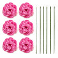 Pink Ranunculus Peony Style Artificial Flowers Set of 6, 3 in Flower Heads