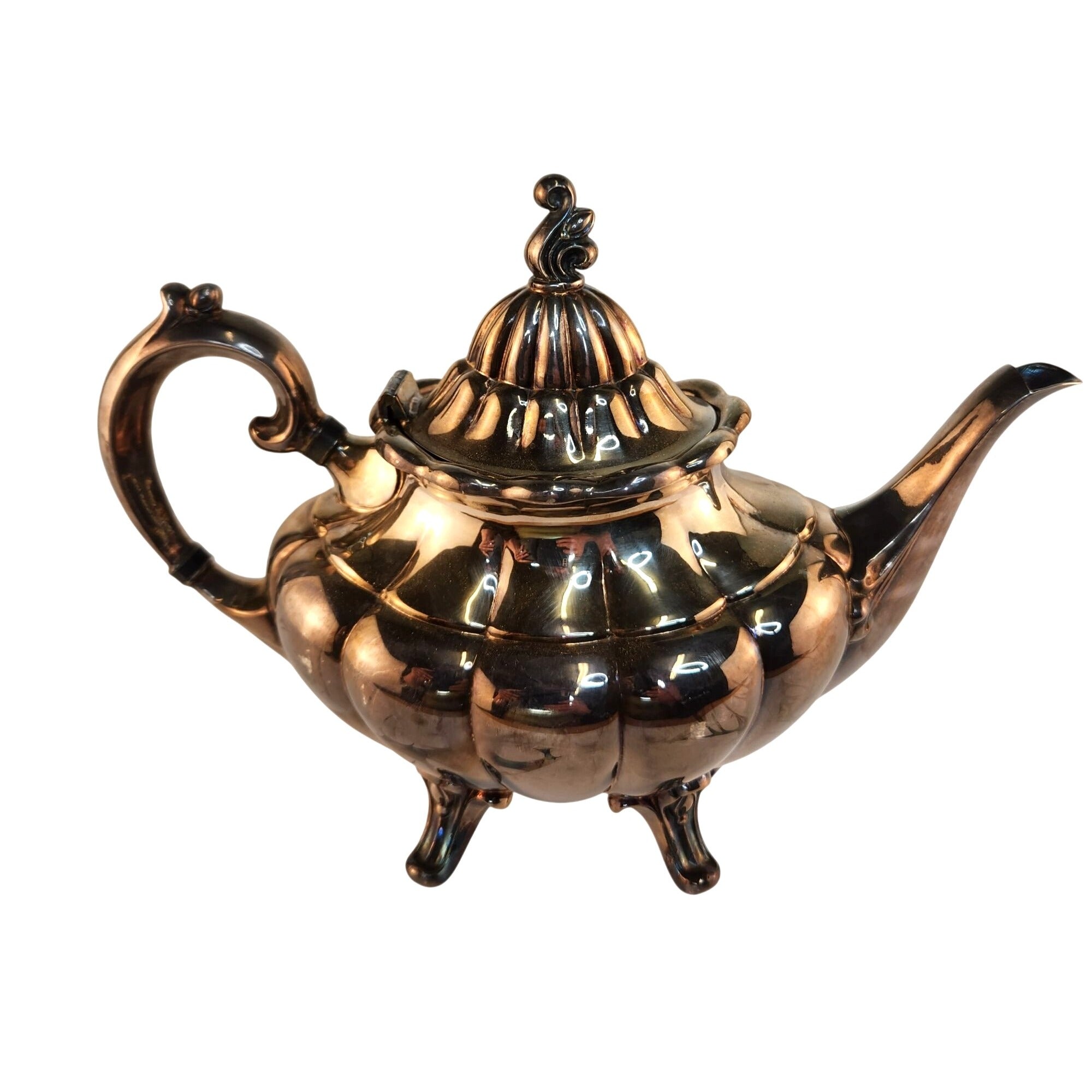 Vintage Reed & Barton 7050 Holiday Silver Plated Teapot Victorian Style Footed Base Made in USA