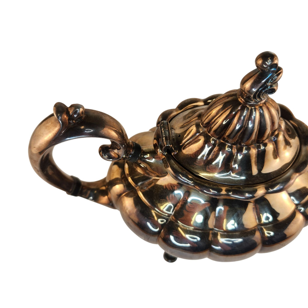 Vintage Reed & Barton 7050 Holiday Silver Plated Teapot Victorian Style Footed Base Made in USA