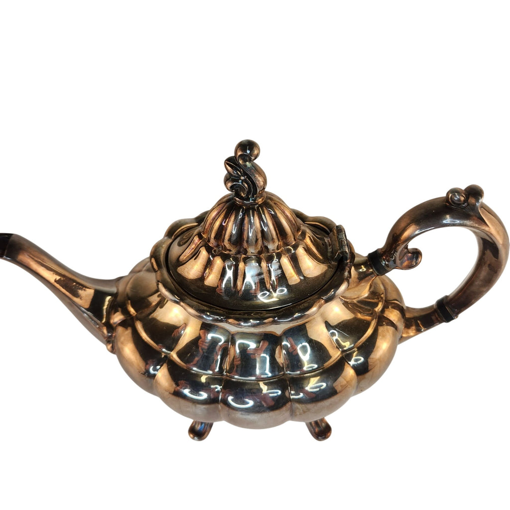 Vintage Reed & Barton 7050 Holiday Silver Plated Teapot Victorian Style Footed Base Made in USA