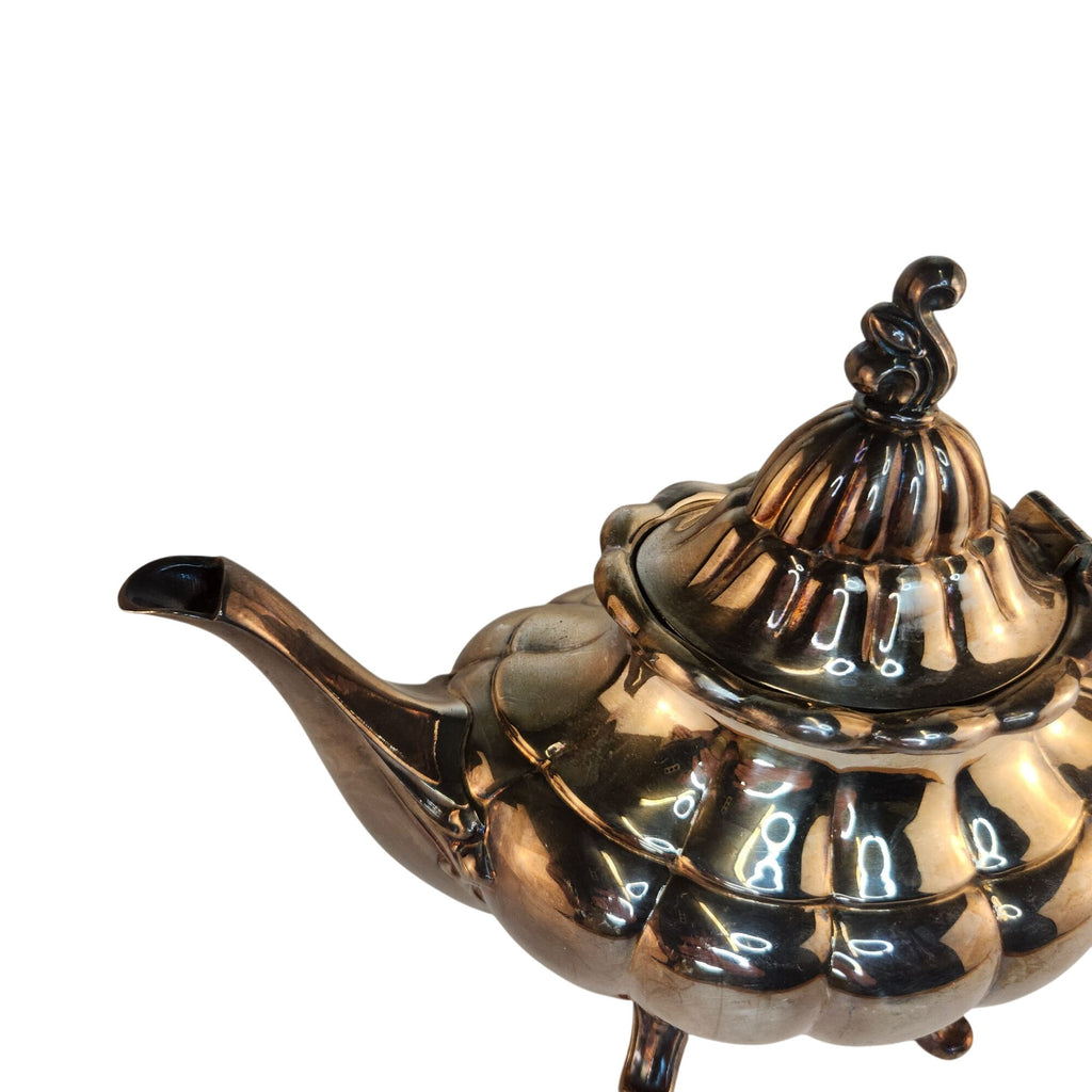 Vintage Reed & Barton 7050 Holiday Silver Plated Teapot Victorian Style Footed Base Made in USA