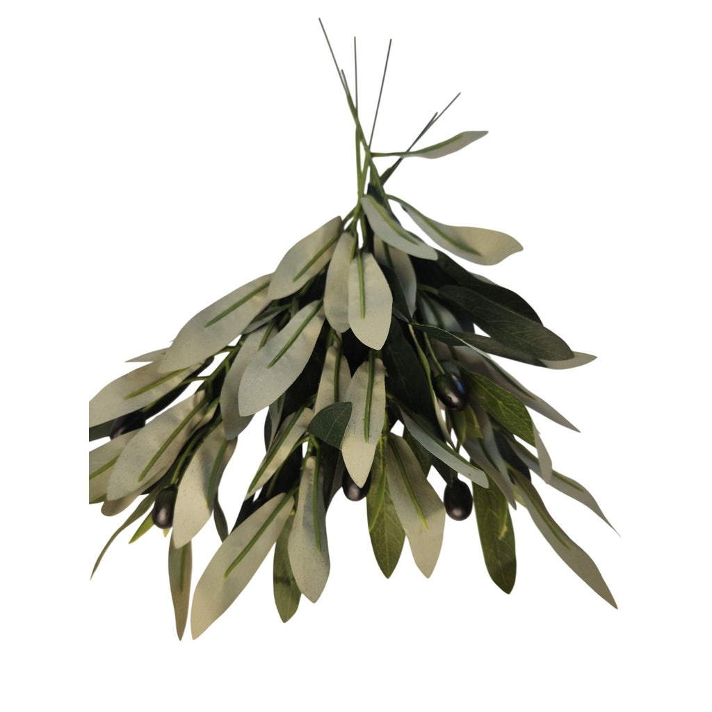 Artificial Olive Stems Set of 5, 11 Inch Faux Olive Branches Wedding Decor