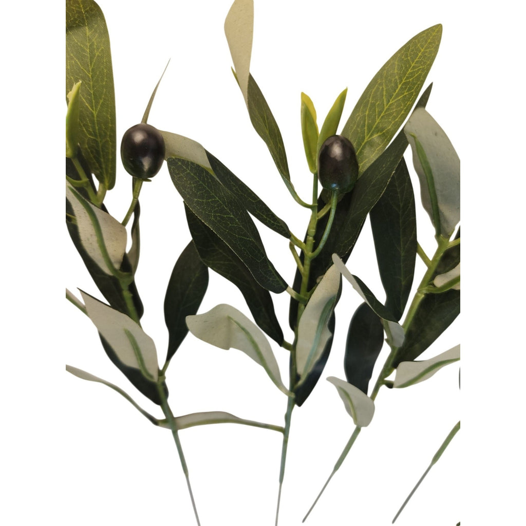 Artificial Olive Stems Set of 5, 11 Inch Faux Olive Branches Wedding Decor