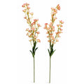 Artificial Dogwood Style Flower Stems Set of 2 Blush Pink White Faux Floral Branches 38 Inch Tall Wedding Filler Vase Decor