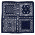 35x35 Navy White Paisley Bandana Scarf Square Satin Feel Head Neck Hair Wrap