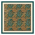 Paisley Satin Square Scarf 35x35 Teal Cream Gold Head Scarf Hair Scarf Neck Scarf