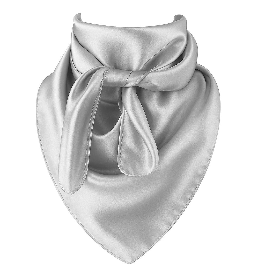 Silver Gray Wild Rag Scarf 35x35 Satin Western Cowgirl Cowboy Bandana