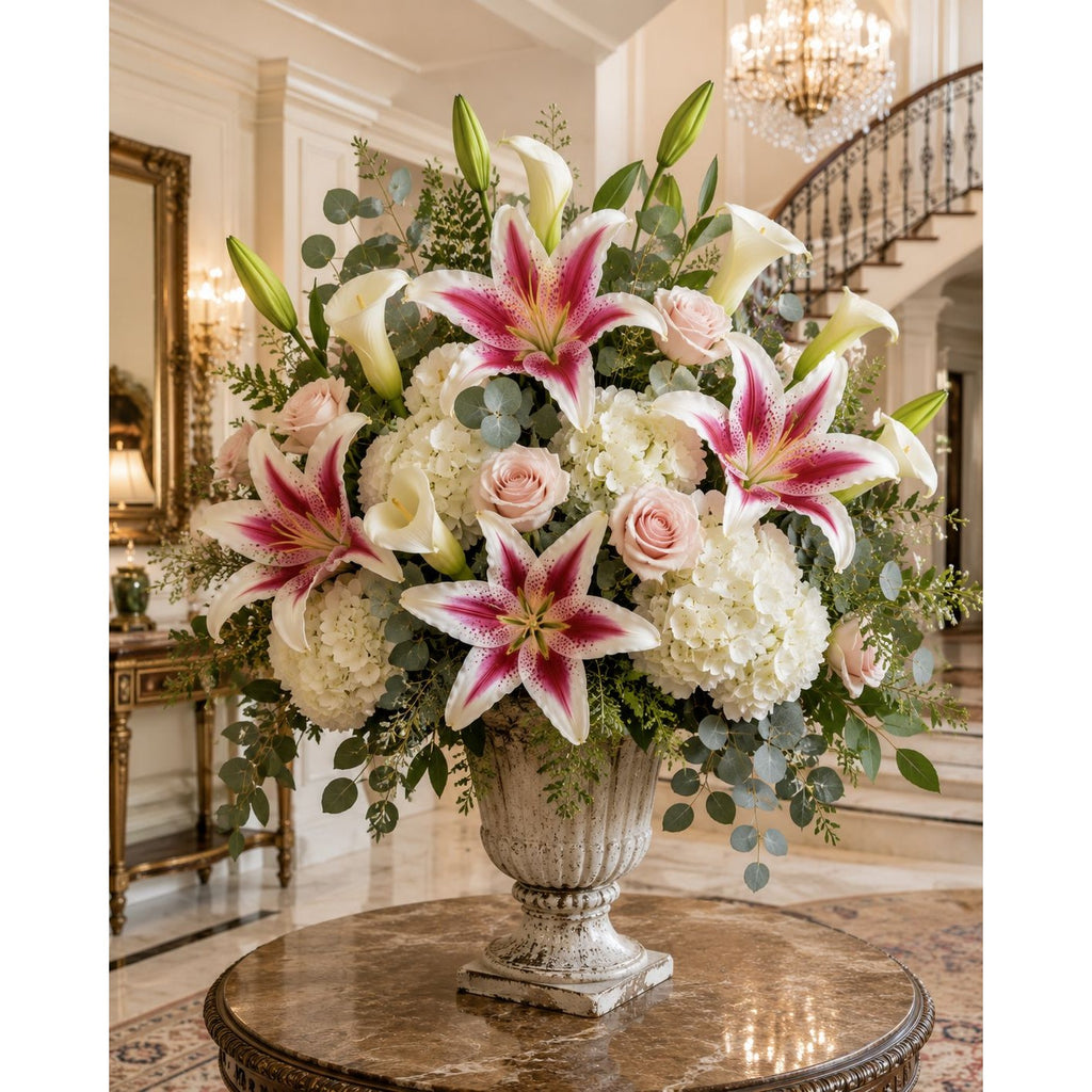 Real Touch Pink Stargazer Lily Stems Set of 2 Artificial Stargazer Lilies Faux Lily Flowers Wedding Bouquet Flowers French Country Decor