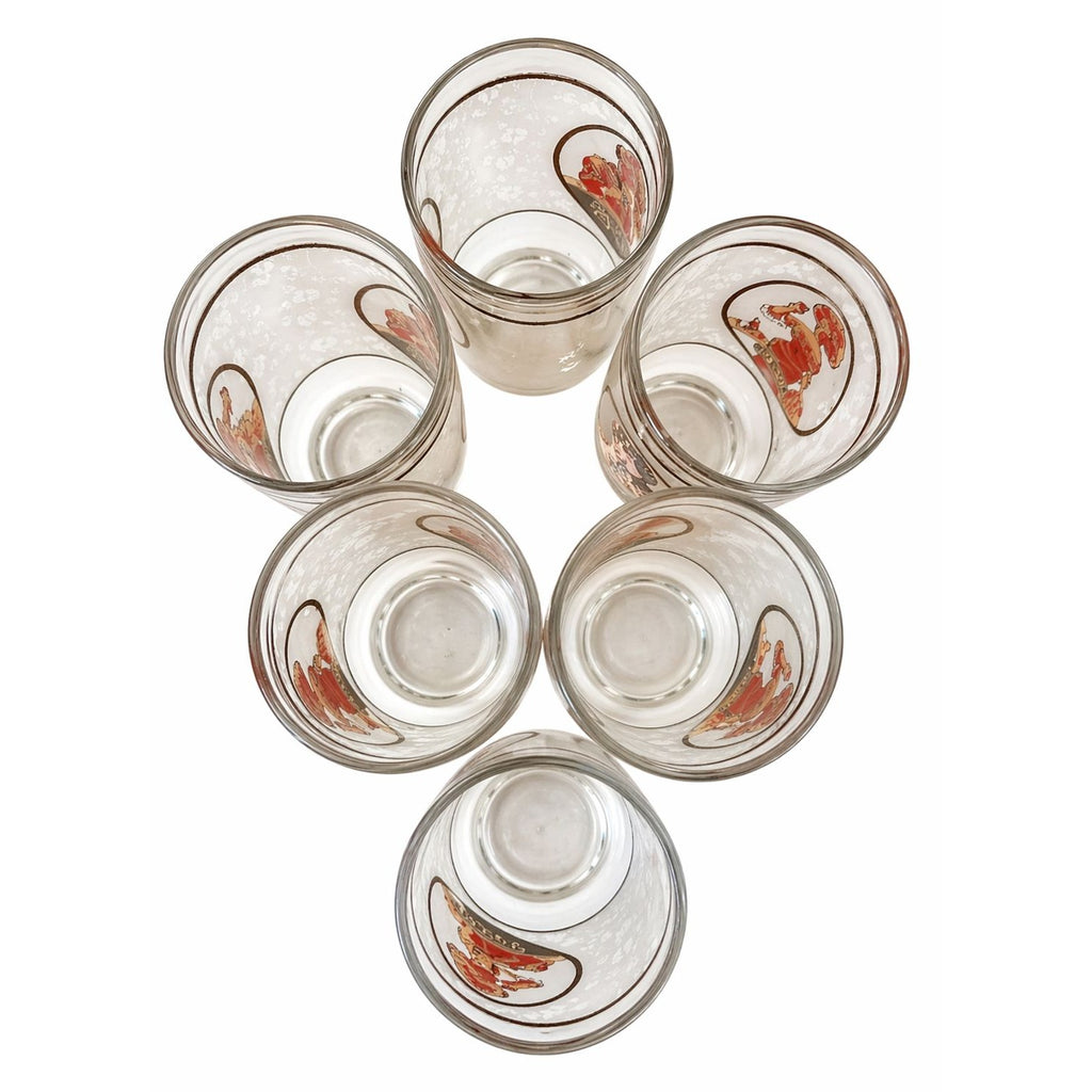 Vintage Pepsi Glasses Set of 6 | 1970s Gibson Girl Tumblers Collectible Retro Barware