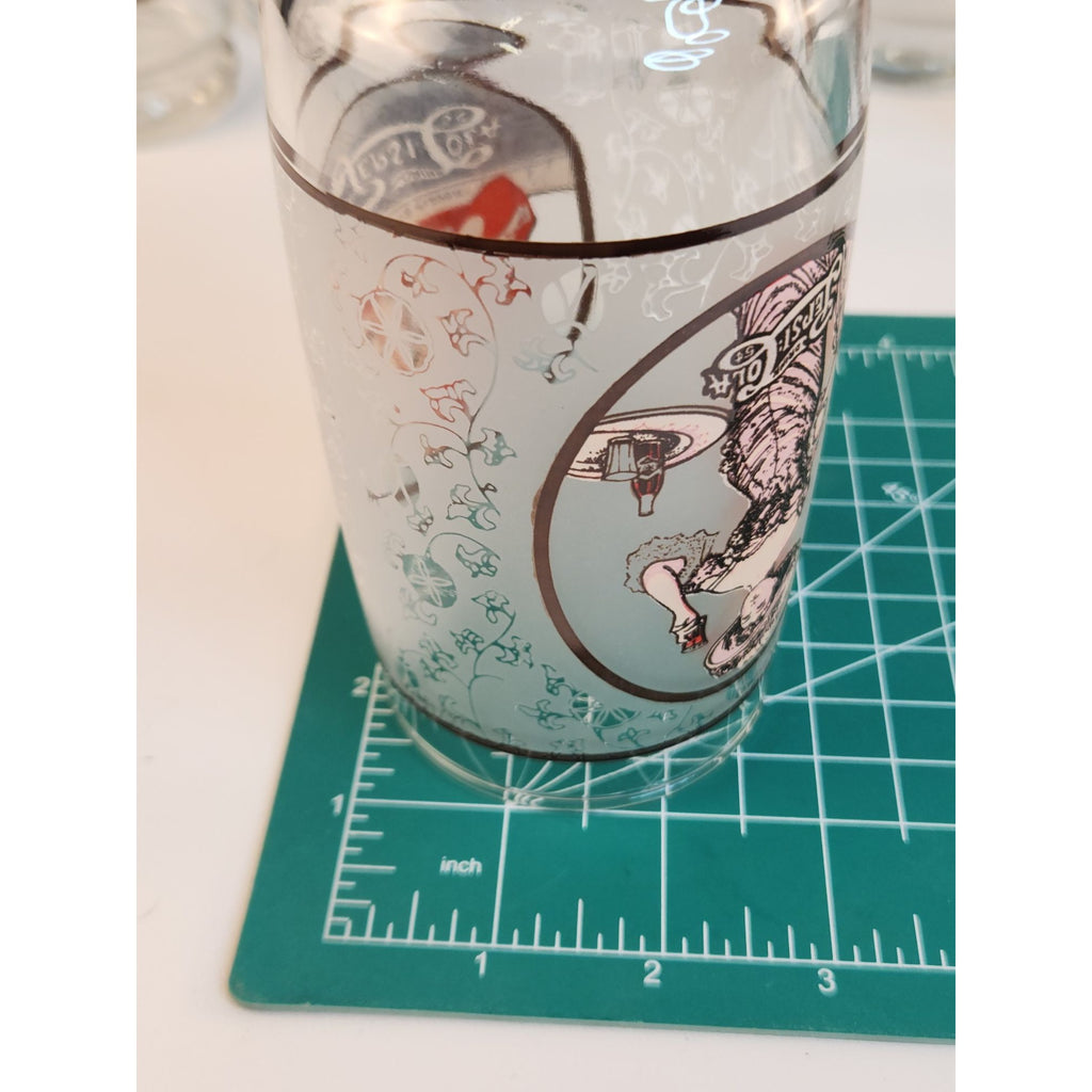 Vintage Pepsi Glasses Set of 6 | 1970s Gibson Girl Tumblers Collectible Retro Barware