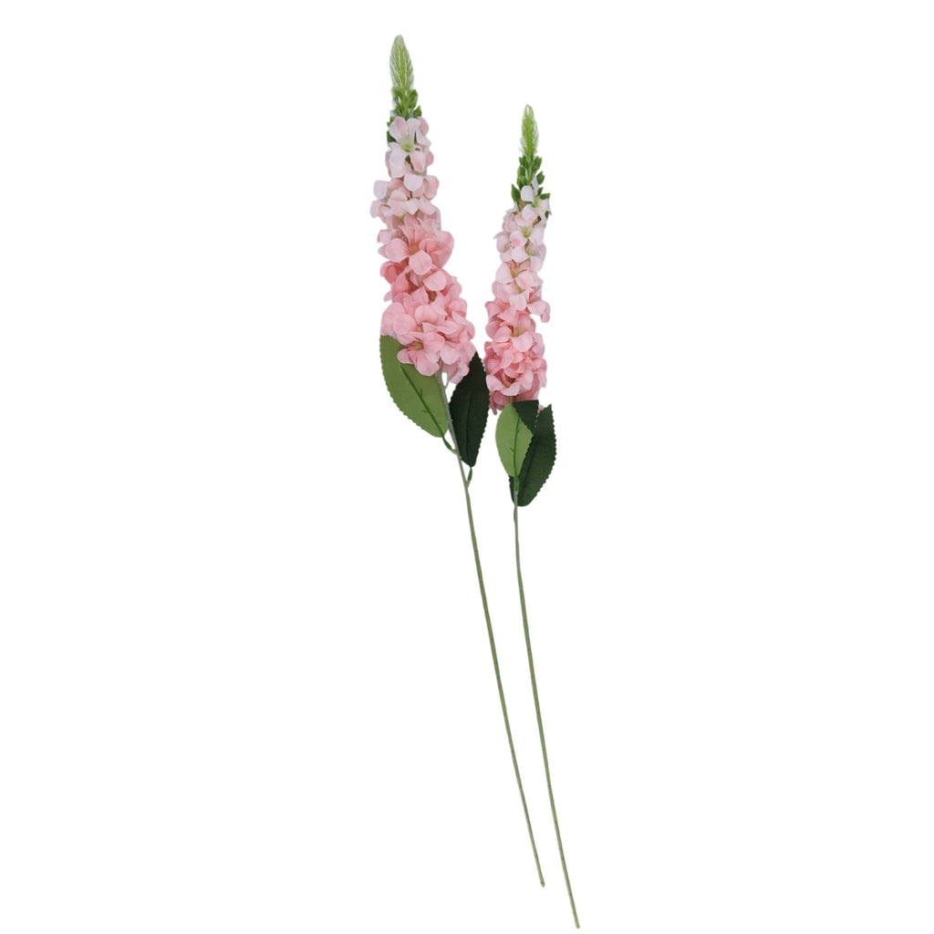Silk Snapdragon Artificial Blush Pink Flower Stems With Green Leaves 2-Stem Bunch