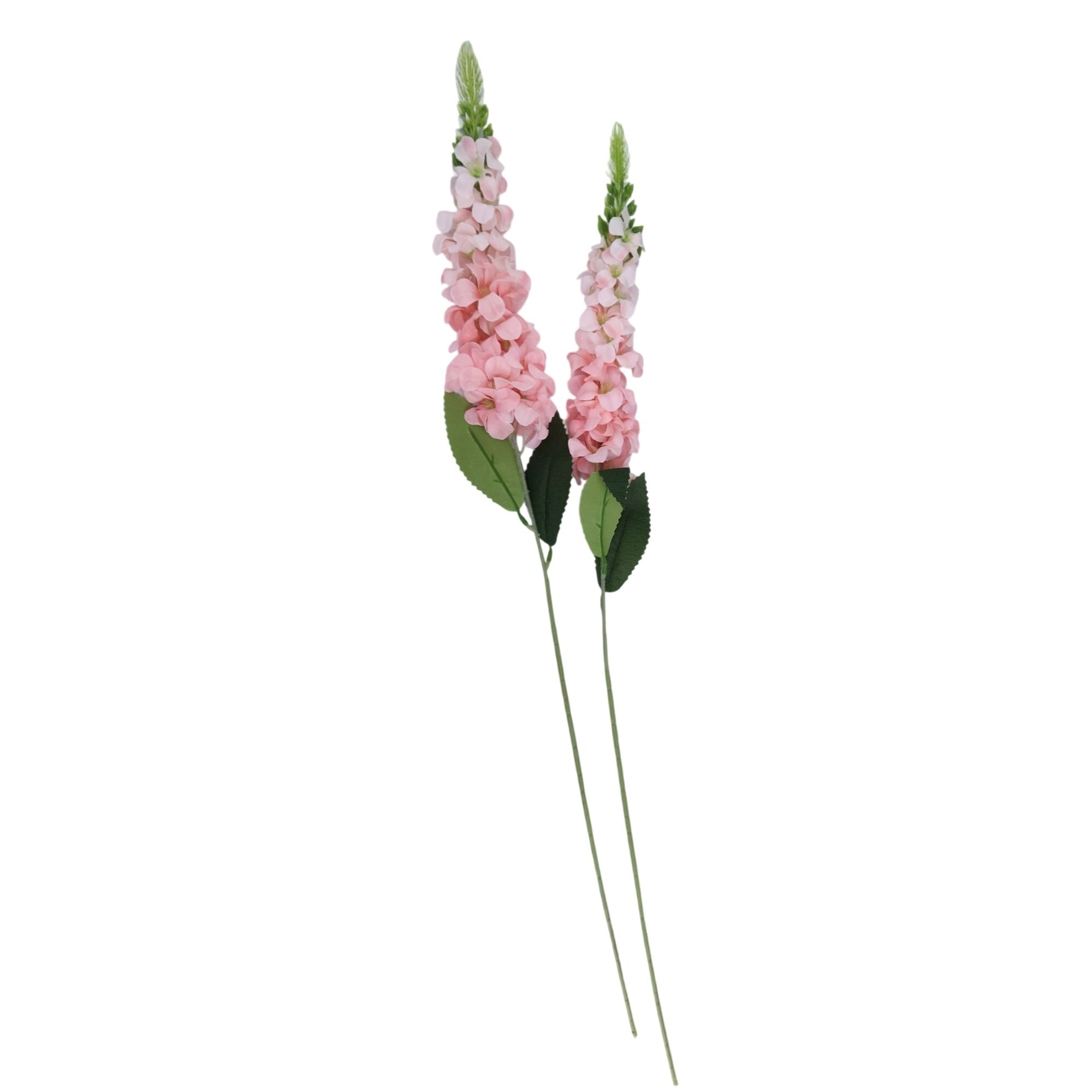 Silk Snapdragon Artificial Blush Pink Flower Stems With Green Leaves 2-Stem Bunch