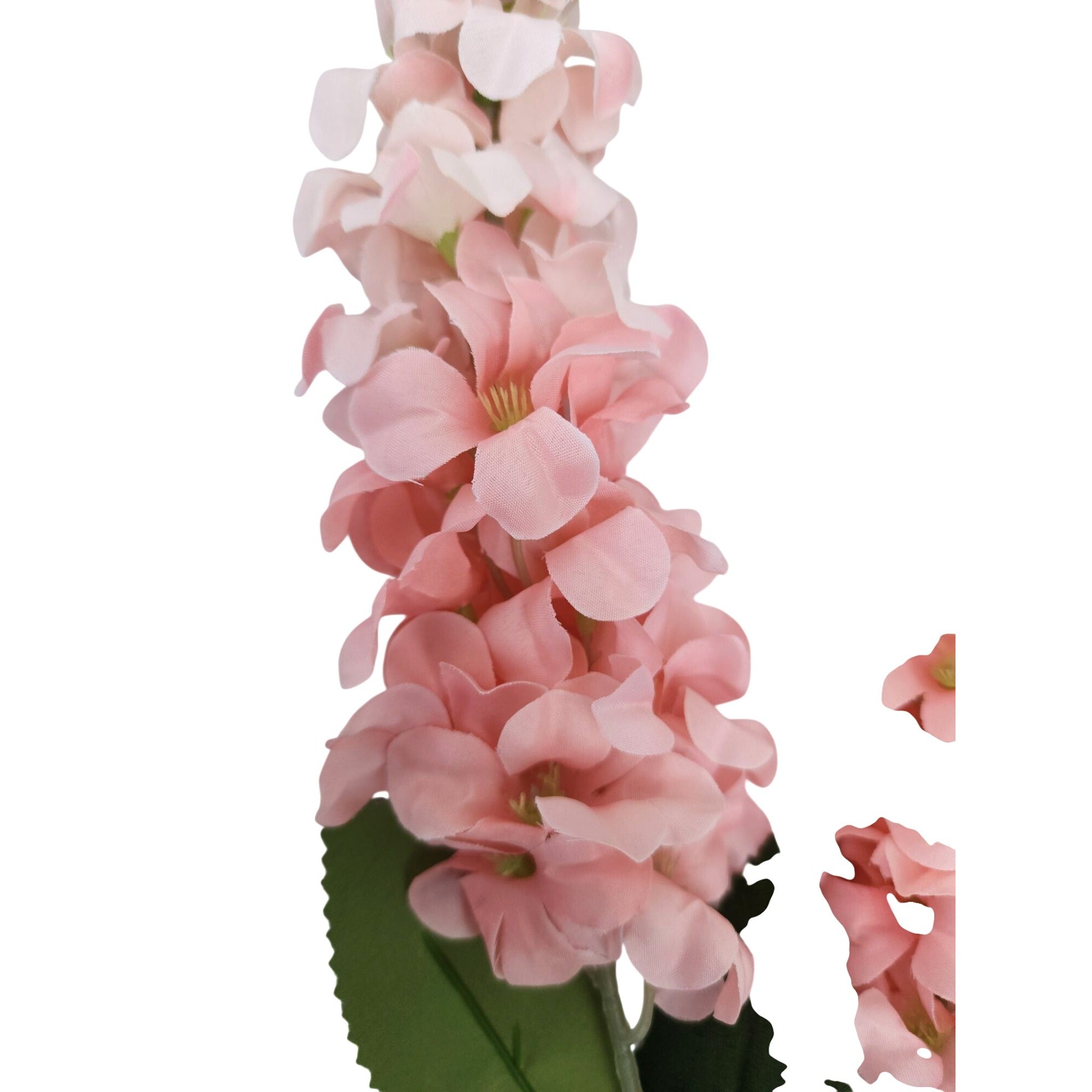 Silk Snapdragon Artificial Blush Pink Flower Stems With Green Leaves 2-Stem Bunch
