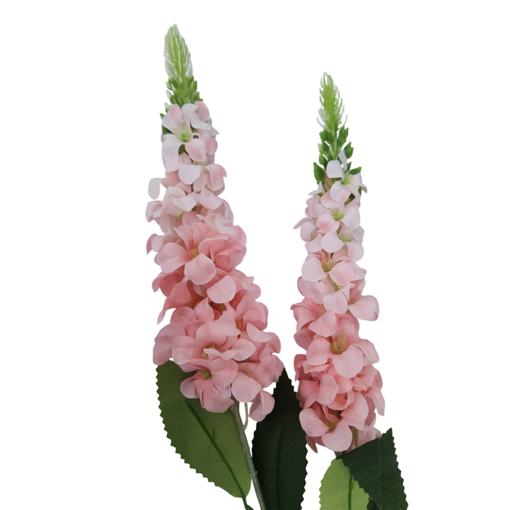 Silk Snapdragon Artificial Blush Pink Flower Stems With Green Leaves 2-Stem Bunch