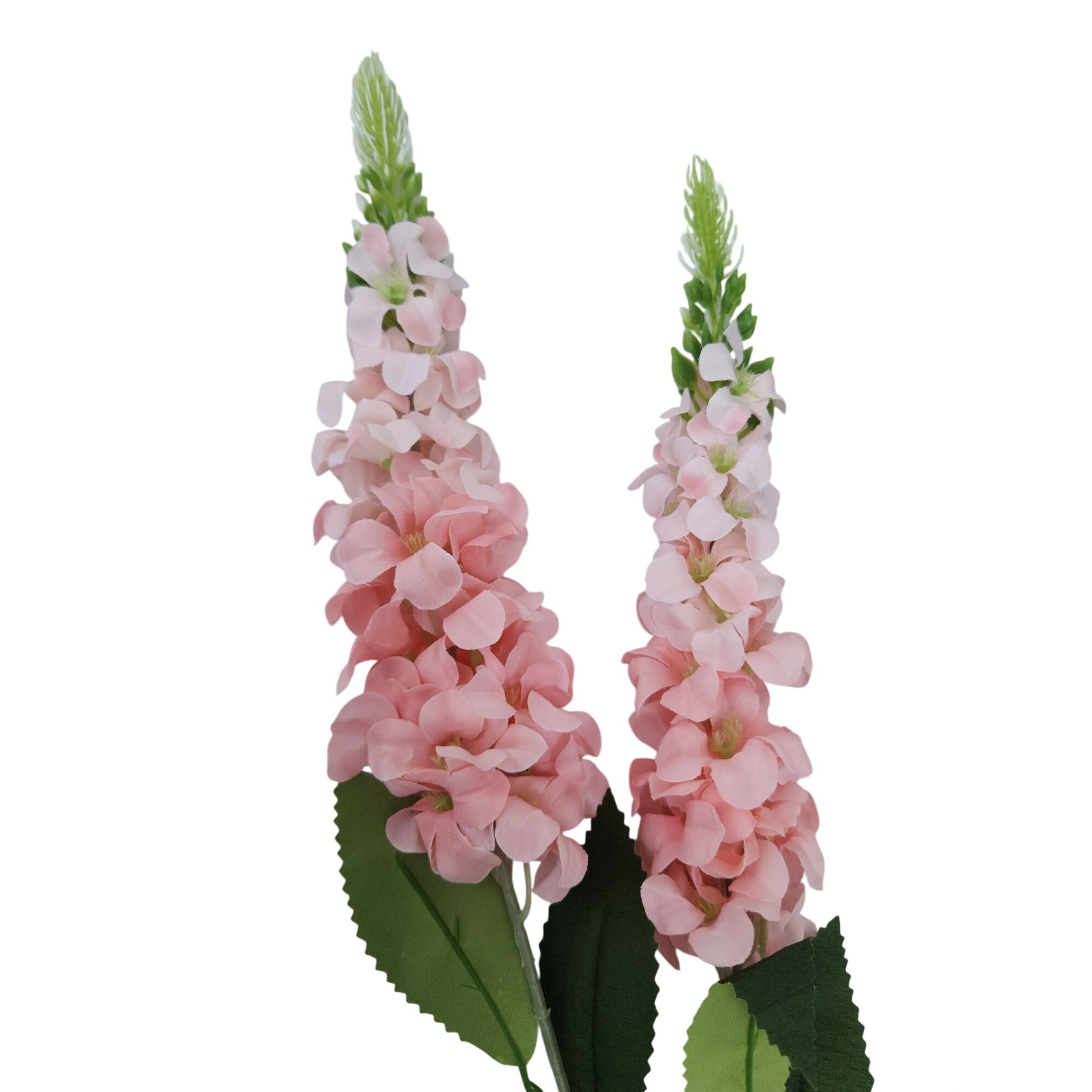 Silk Snapdragon Artificial Blush Pink Flower Stems With Green Leaves 2-Stem Bunch
