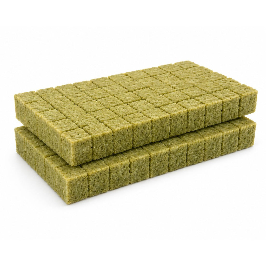 100 Rockwool Growing Cubes, 1 Inch Hydroponic Seed Starter Cubes, Plant Cloning Cubes, Herb Garden Growing Medium