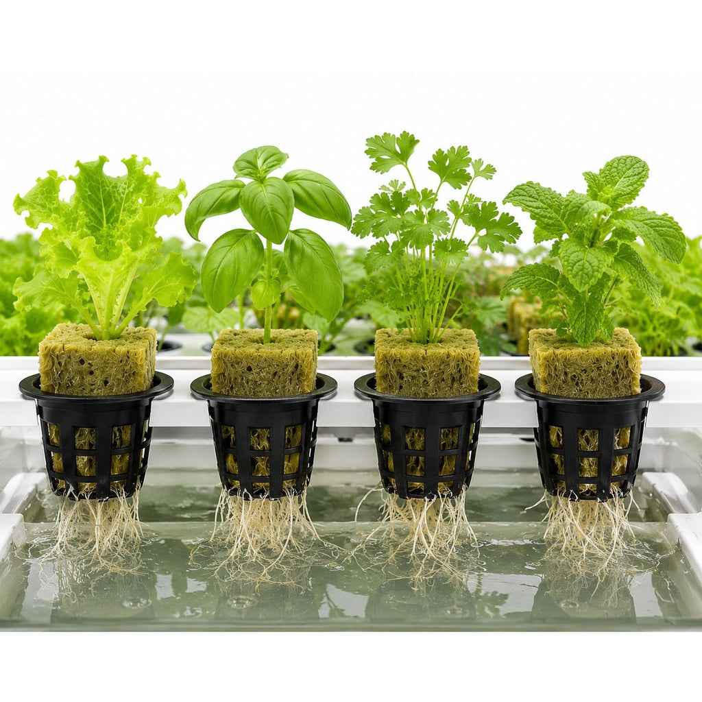 100 Rockwool Growing Cubes, 1 Inch Hydroponic Seed Starter Cubes, Plant Cloning Cubes, Herb Garden Growing Medium