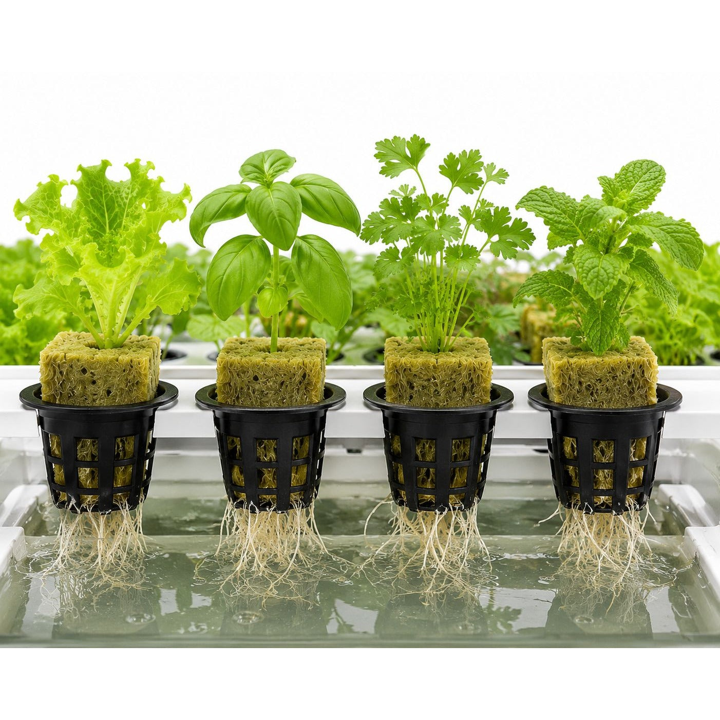 100 Rockwool Growing Cubes, 1 Inch Hydroponic Seed Starter Cubes, Plant Cloning Cubes, Herb Garden Growing Medium