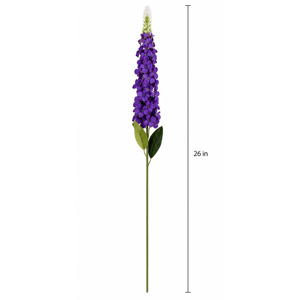 Purple Snapdragon Stems Set of 2 Artificial Larkspur Spike Flowers 26 Inch Faux Floral for Spring Summer Fall Home Decor