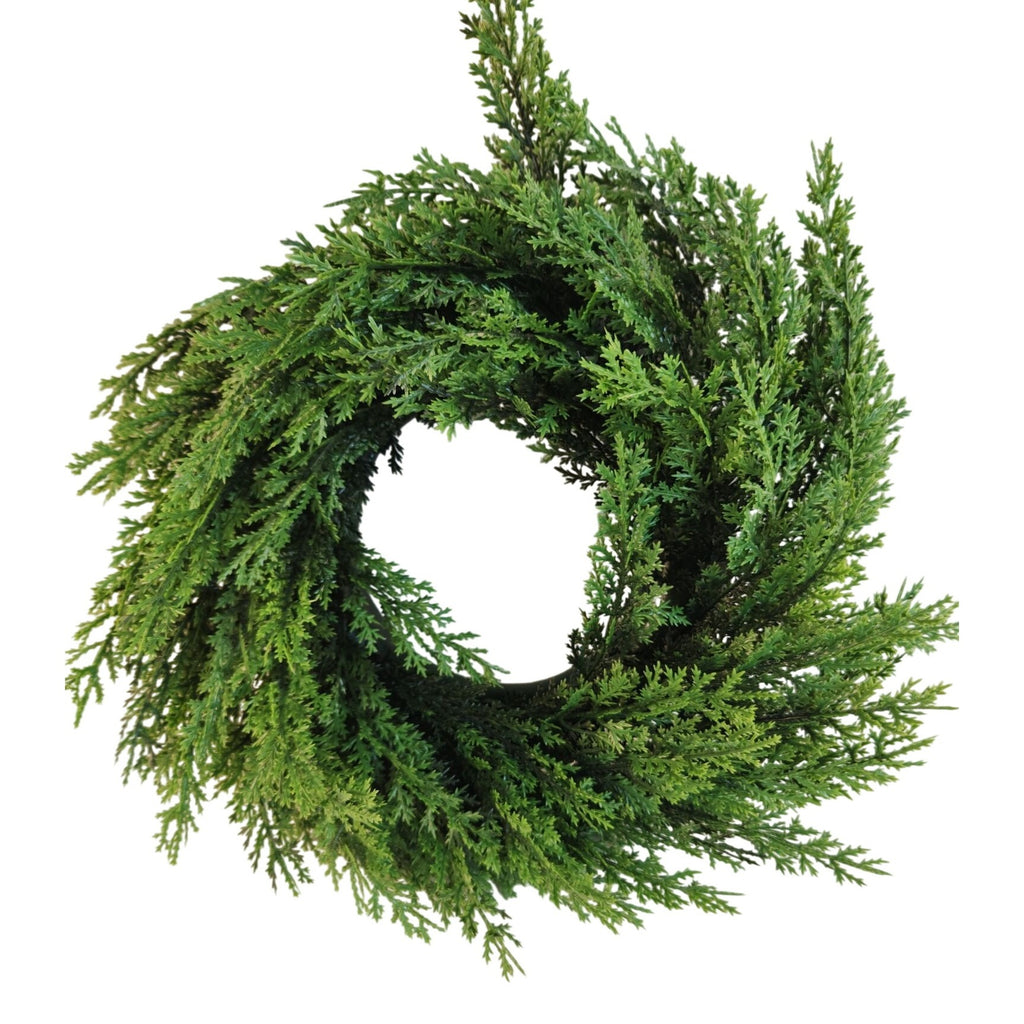 12 Inch Greenery Wreath Faux Cedar Wreath Farmhouse Decor Everyday Wreath Candle Ring Centerpiece Rustic Wall Decor