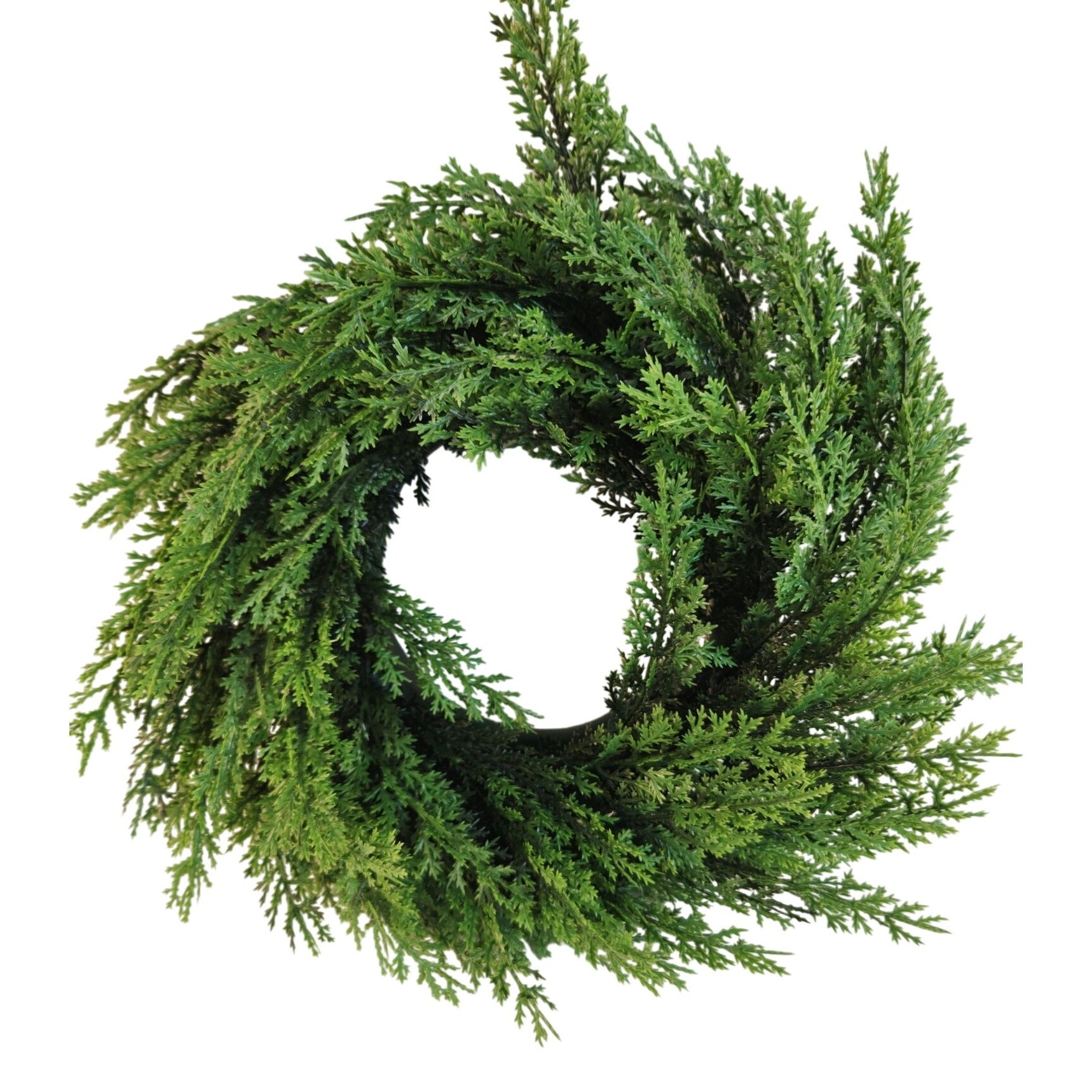 12 Inch Greenery Wreath Faux Cedar Wreath Farmhouse Decor Everyday Wreath Candle Ring Centerpiece Rustic Wall Decor
